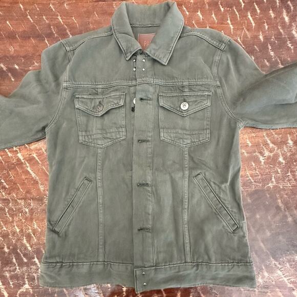 PAIGE Men's Small Reg Fit Scout Denim Trucker Jacket in Vintage Pine - Picture 2 of 9